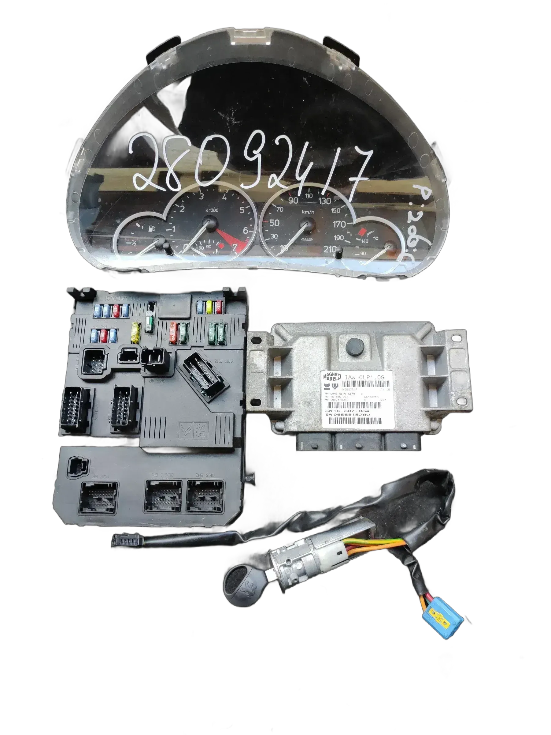 PEUGEOT 206 2,0 100KW Motor Steuergerät Set 9656815280 - Bild 1