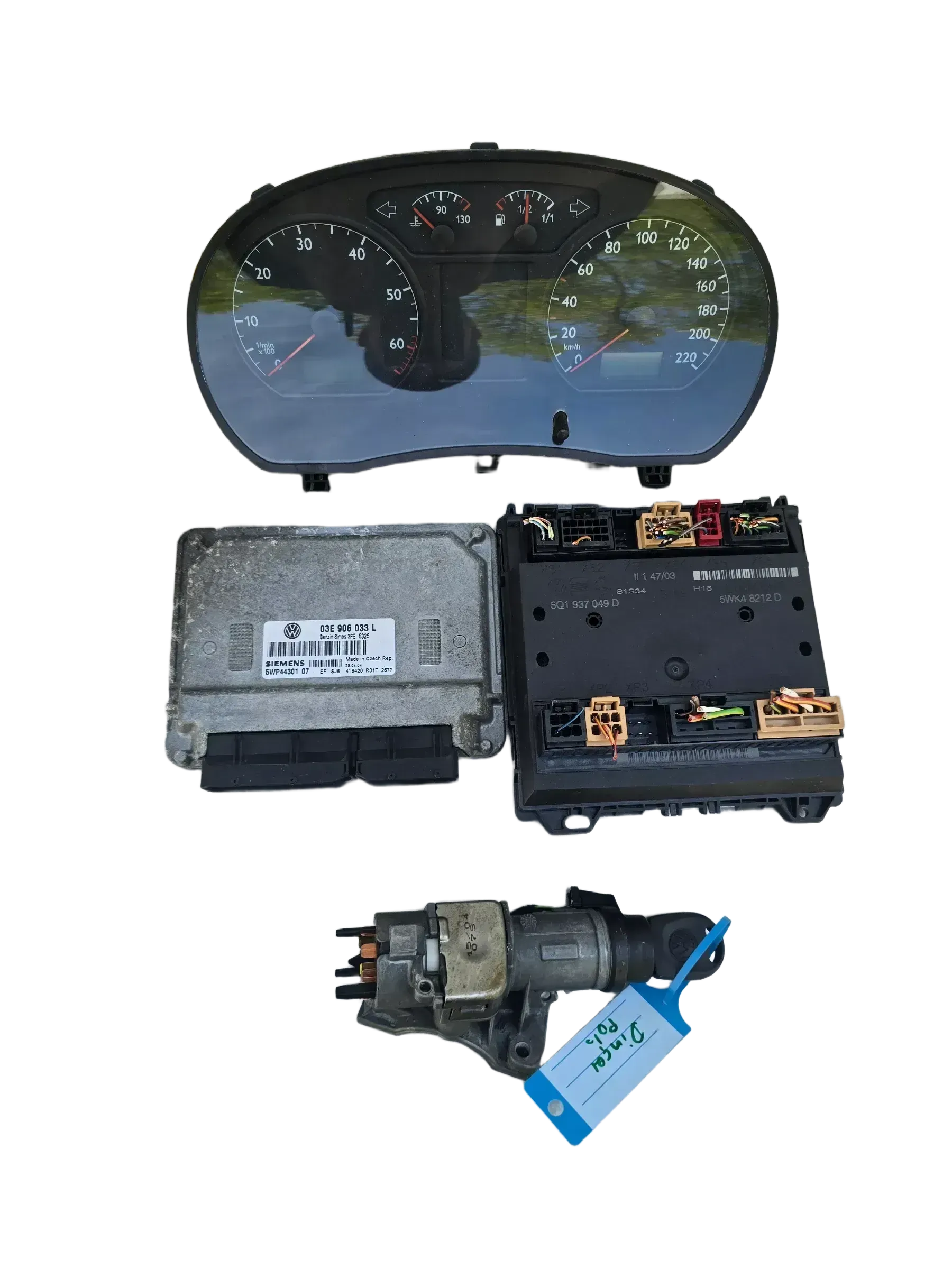 VW Polo 9N 1,2 47kw 03E906033L 64PS AZQ Motorsteuergerät Wegfahrsperre Set - Bild 1