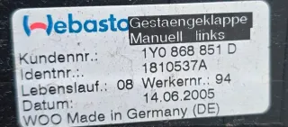Verdeck Scharnierabdeckung links VW Beetle Cabrio Facelift Schwarz L041 1Y0868851D - Bild 4