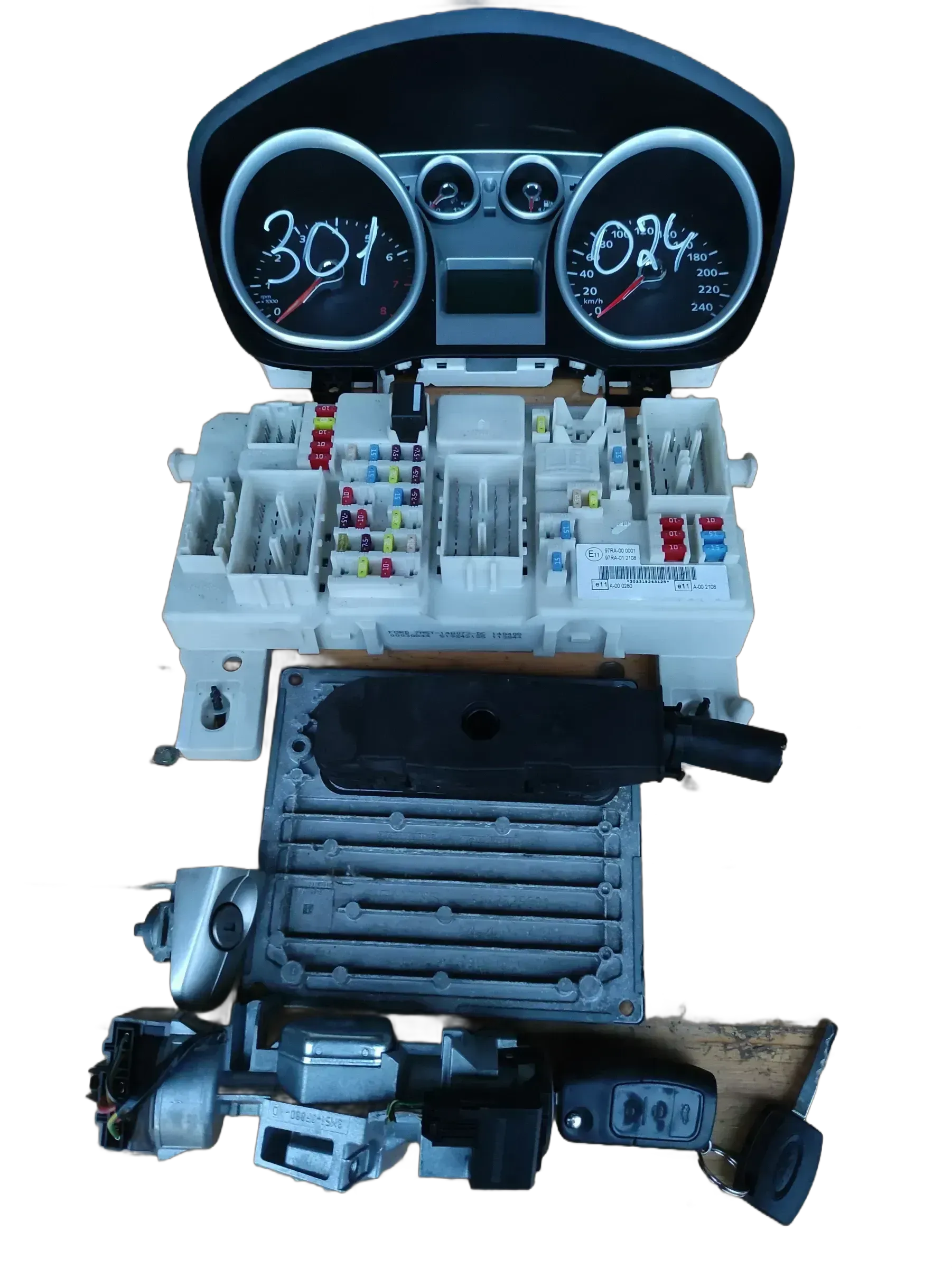 Steuergerät Set  7M5112A650AFC Ford Focus 2 Cmax  1.6 16V DA3/DB3 74 KW 100 PS - Bild 1