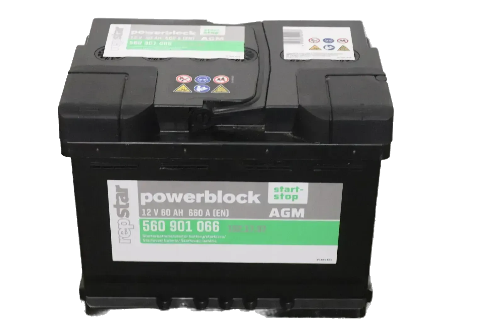 Repstar Powerblock Ultra 60ah 680a AGM Starterbatterie Start- Stop - Bild 1