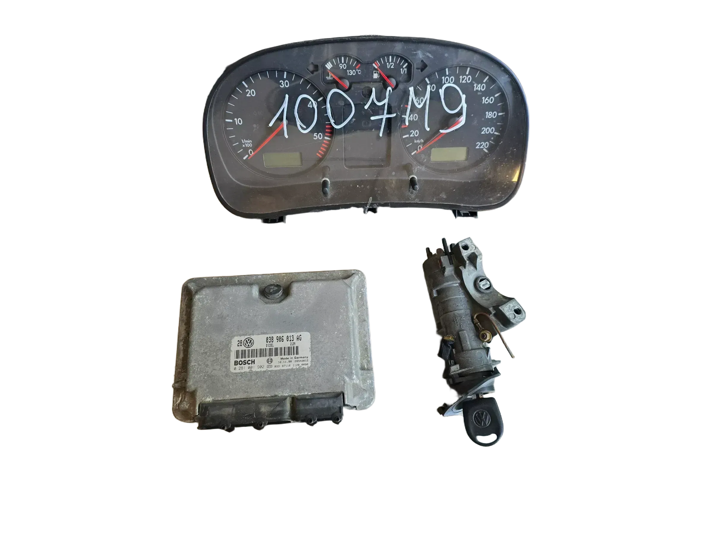 Steuergerät Set ECU VW Golf IV 1.9SDI 0281001902 038906013AG - Bild 1