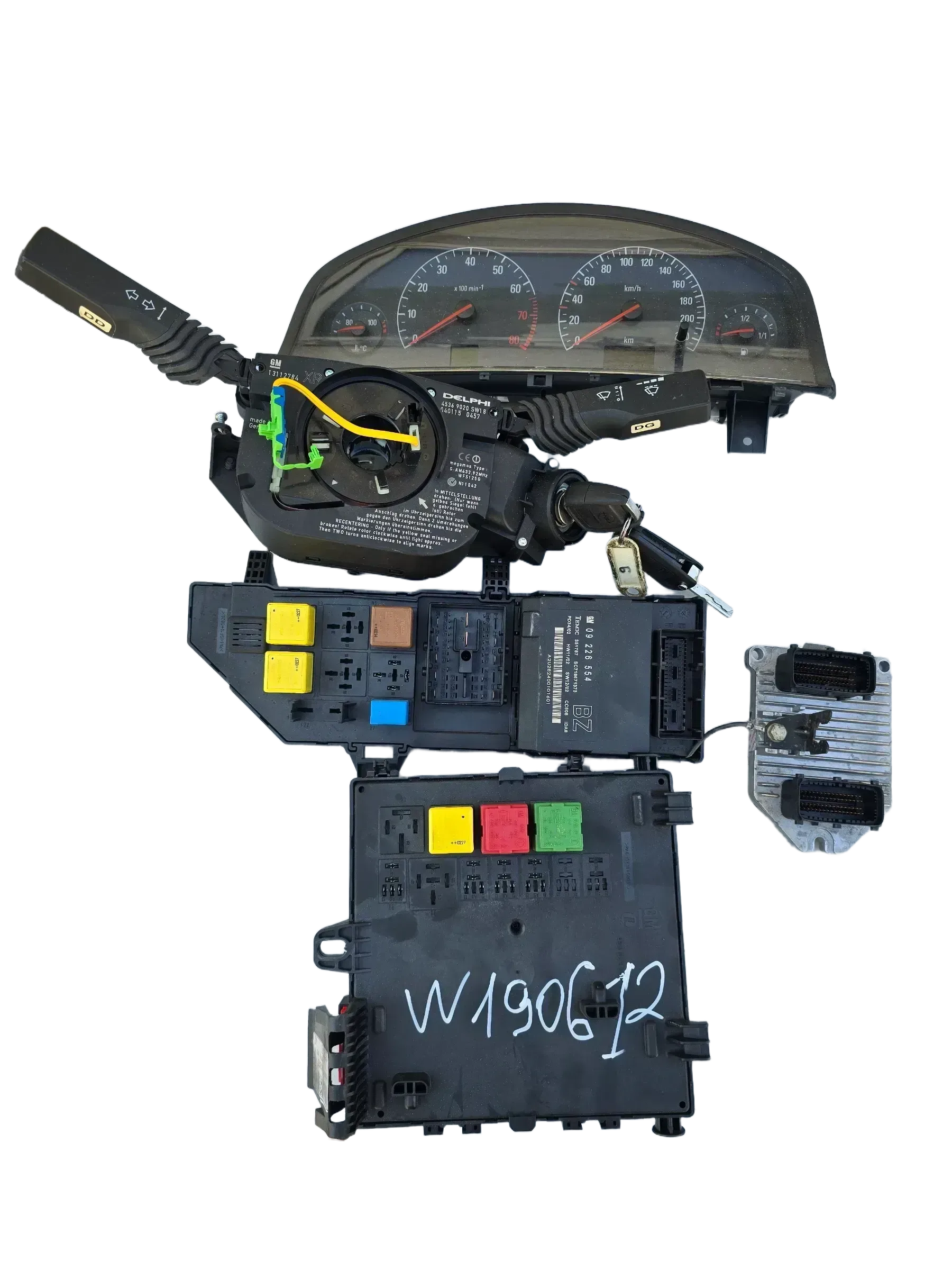 Opel Vectra C  Benzin Motorsteuergerät Set 5WK9182 09179499 - Bild 1
