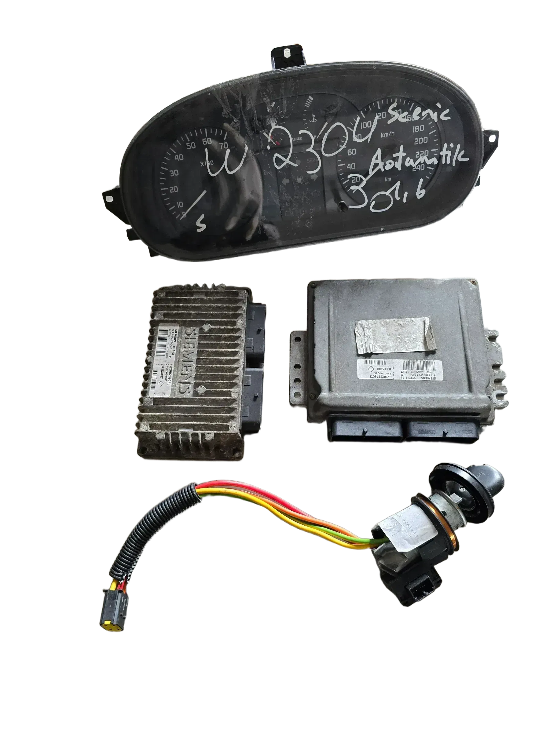 Renault Scenic 1,8l Zündschloß SET Motorsteuergerät 8200214973 Automatik - Bild 1