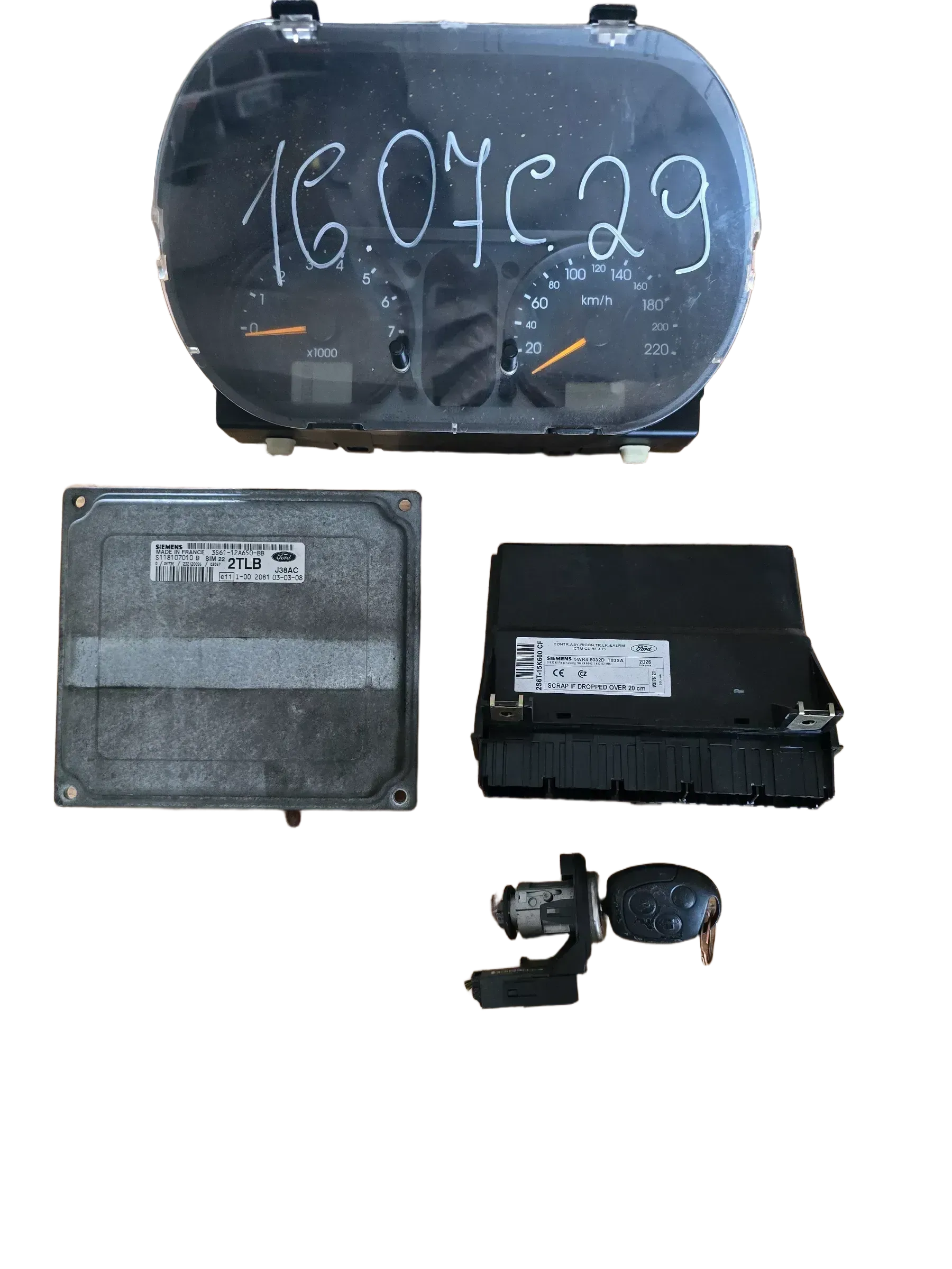 Ford Fiesta V Motorsteuergerät Set Siemens  3S61-12A650-BB - Bild 1