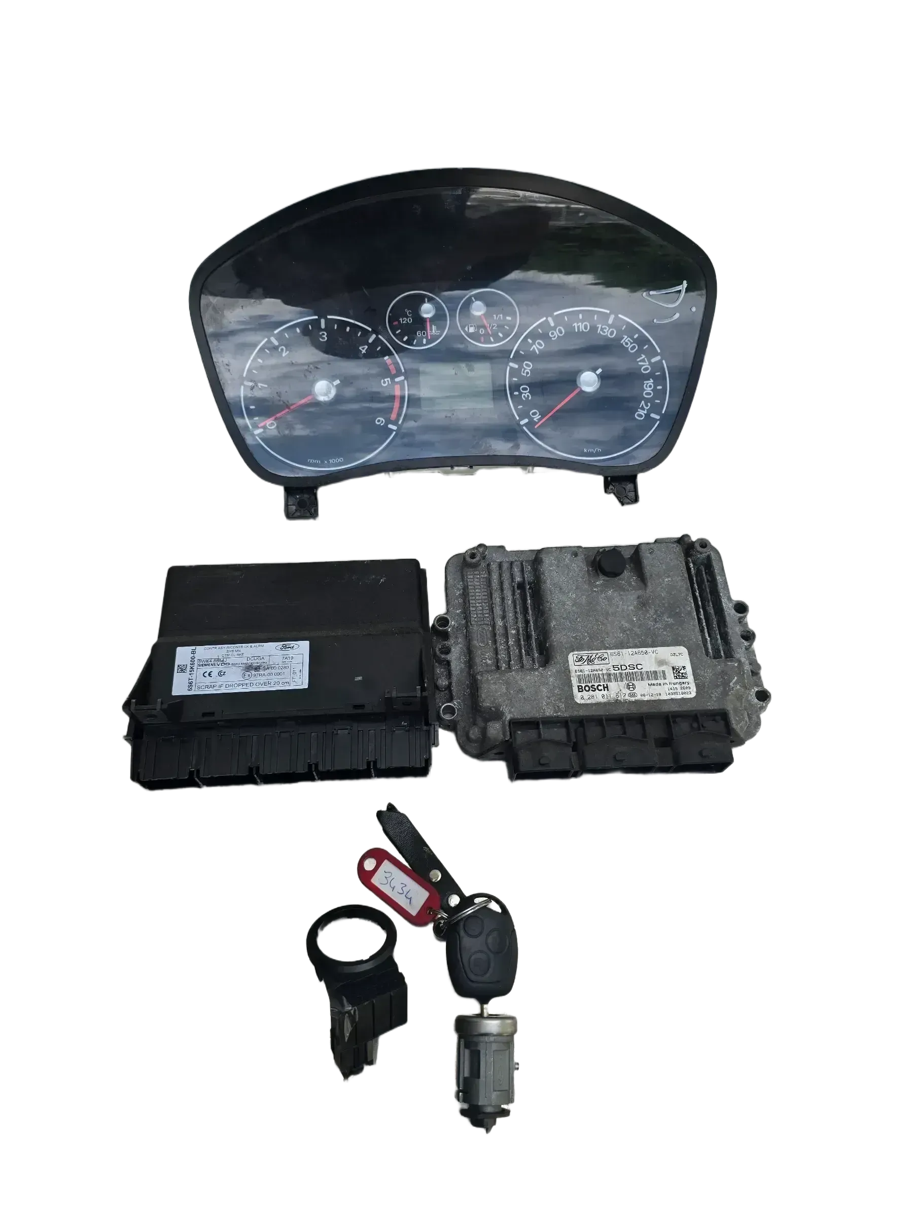 Ford Fusion Fiesta Motorsteuergeret Set 6S6112A650VC 1.6TDCi 66kW - Bild 1
