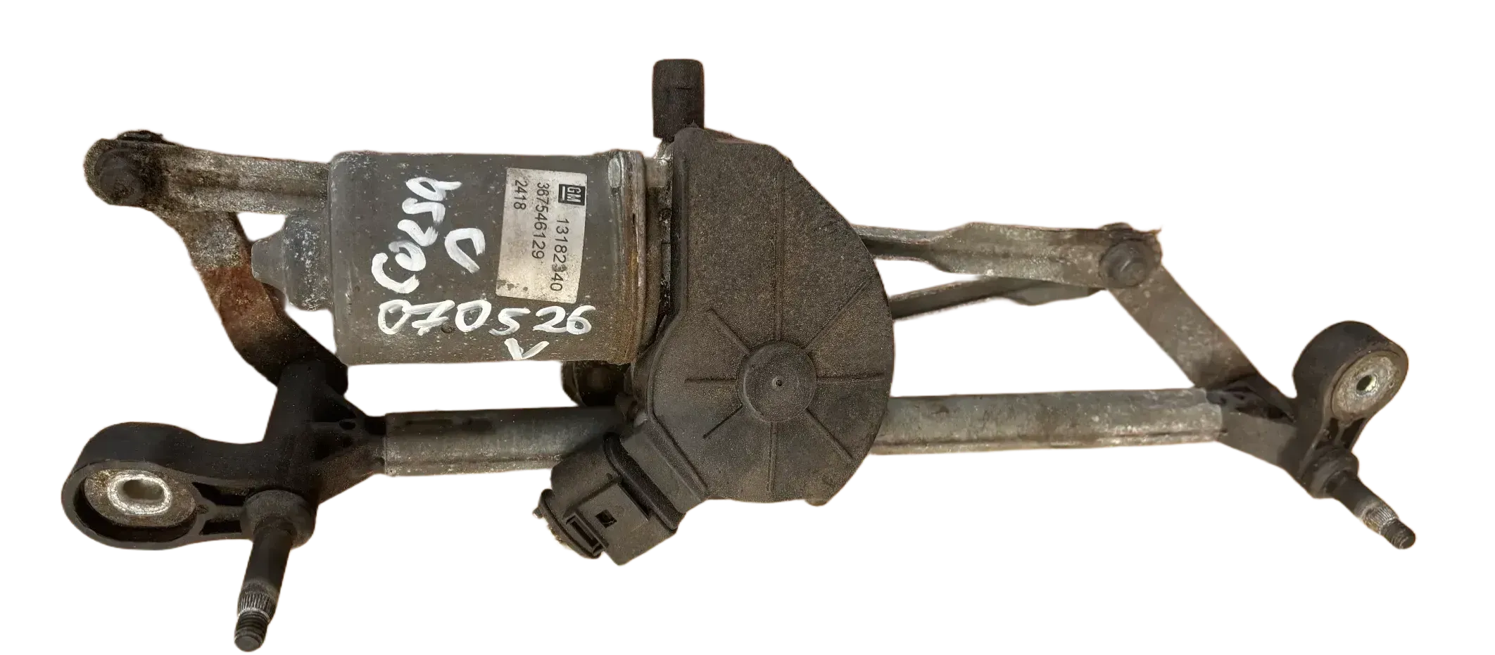 Opel Corsa D Scheibenwischer Motor mit Gestänge 13182340 - Bild 1