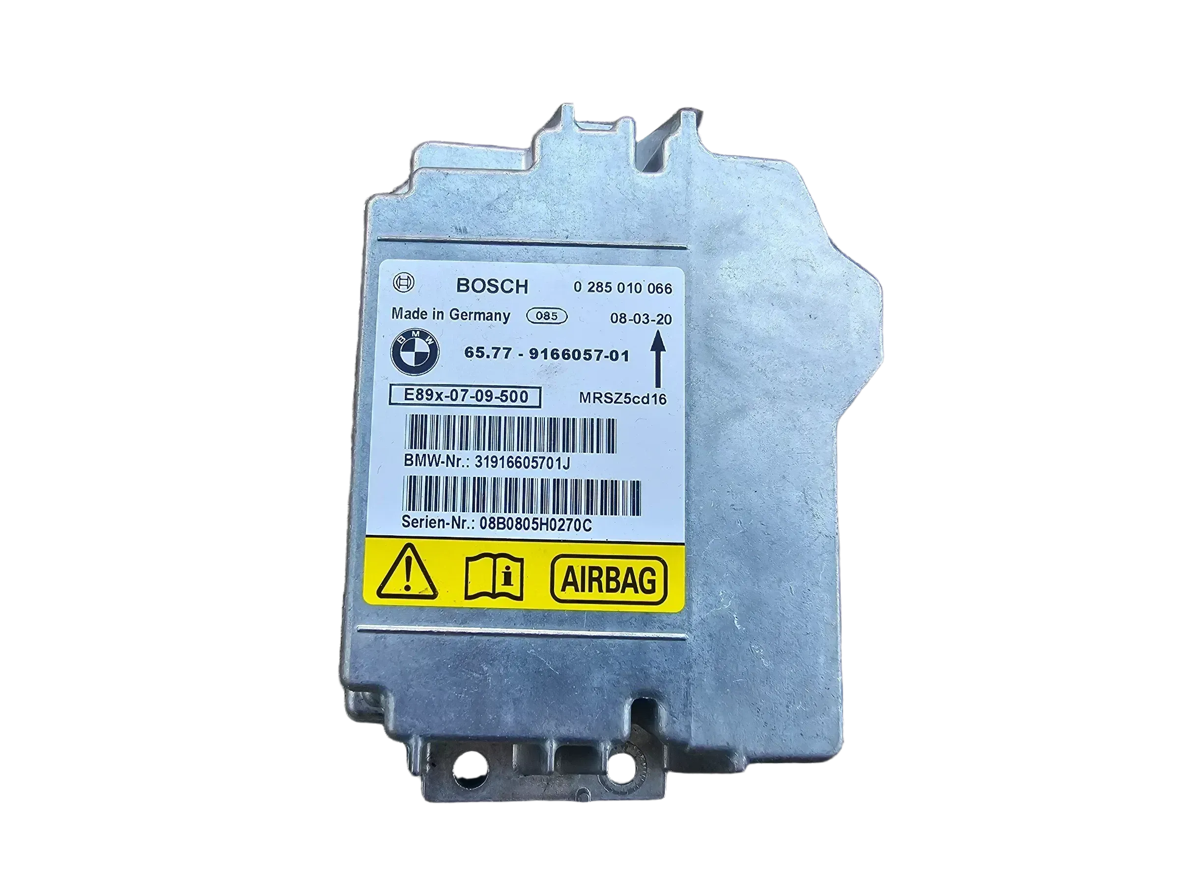 BMW 3er E91 1er e81 e 87  Airbag Sensor Steuergerät  9166057 Bosch 0285010066 - Bild 1
