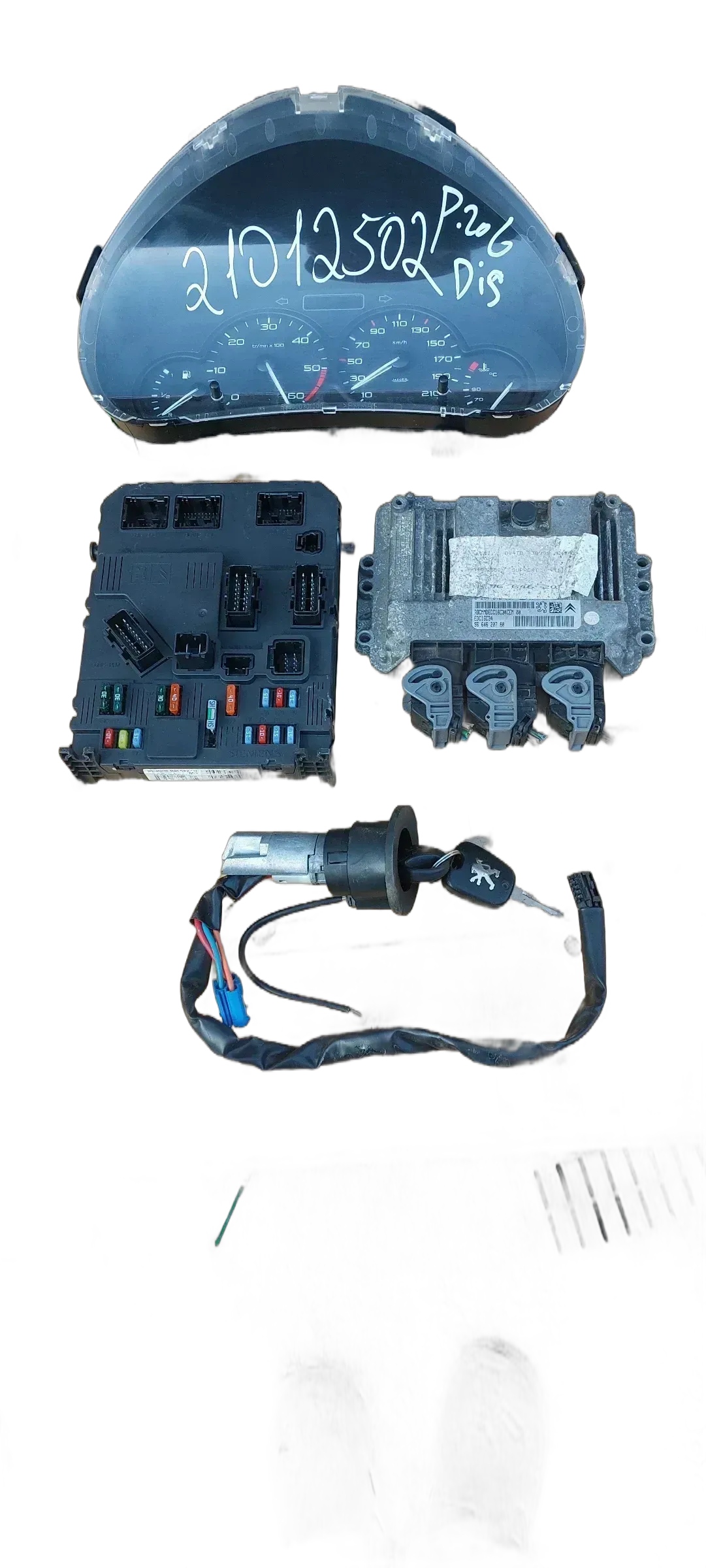 Peugeot 206 1,4 HDI 50kW 68PS Motorsteuergerät ECU Set 9664620780 0281012528 - Bild 1