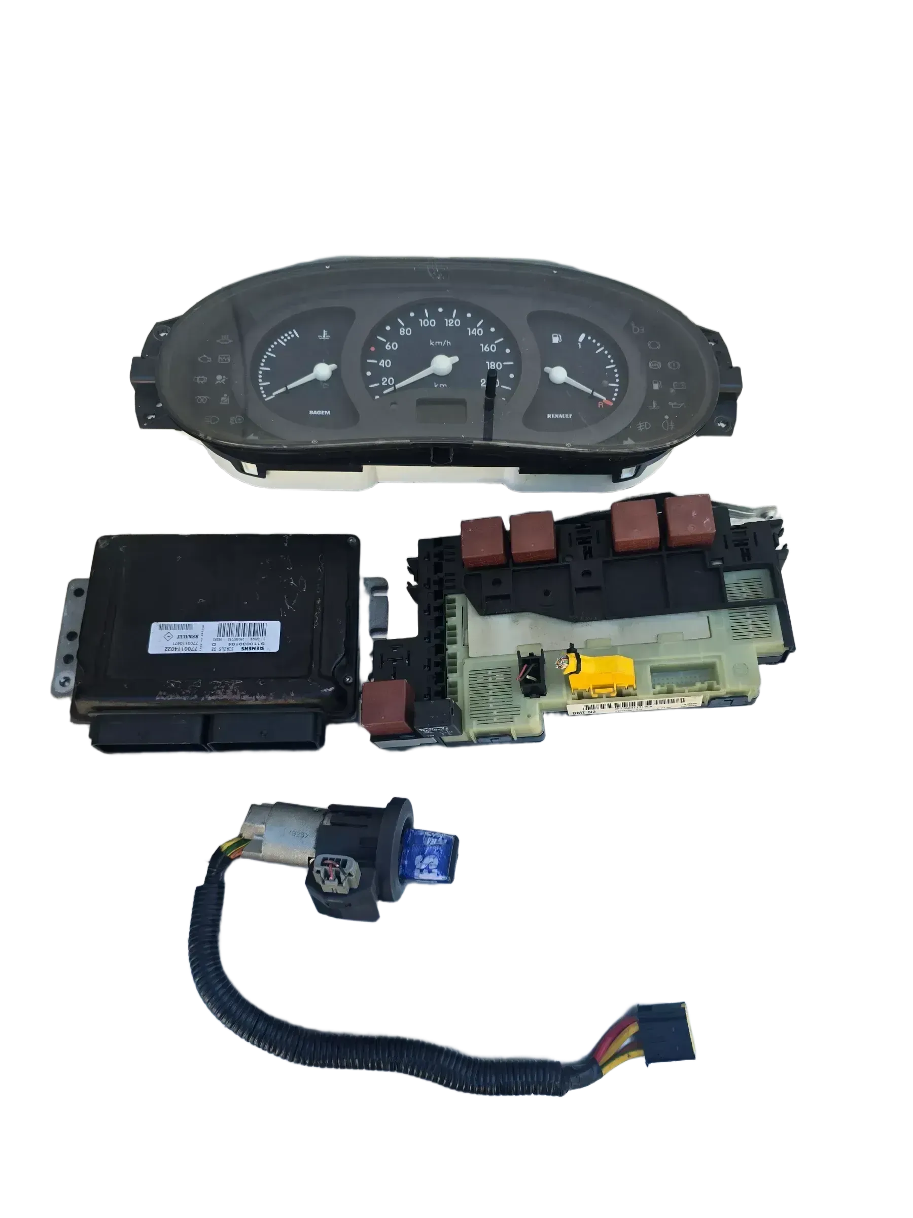 Renault Clio II 1,2 16V 55kW Siemens Motorsteuergerät Set 7700114022 7700110471 - Bild 1