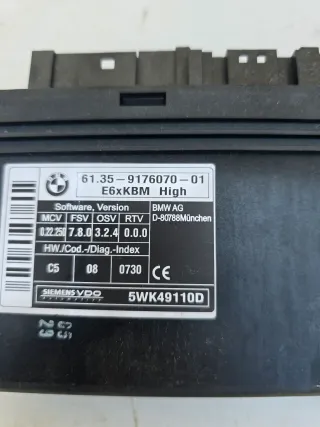 BMW 5 E60 E61 Facelift Komfortsteuergerät Bordnetzsteuergerät 9176070 - Bild 2