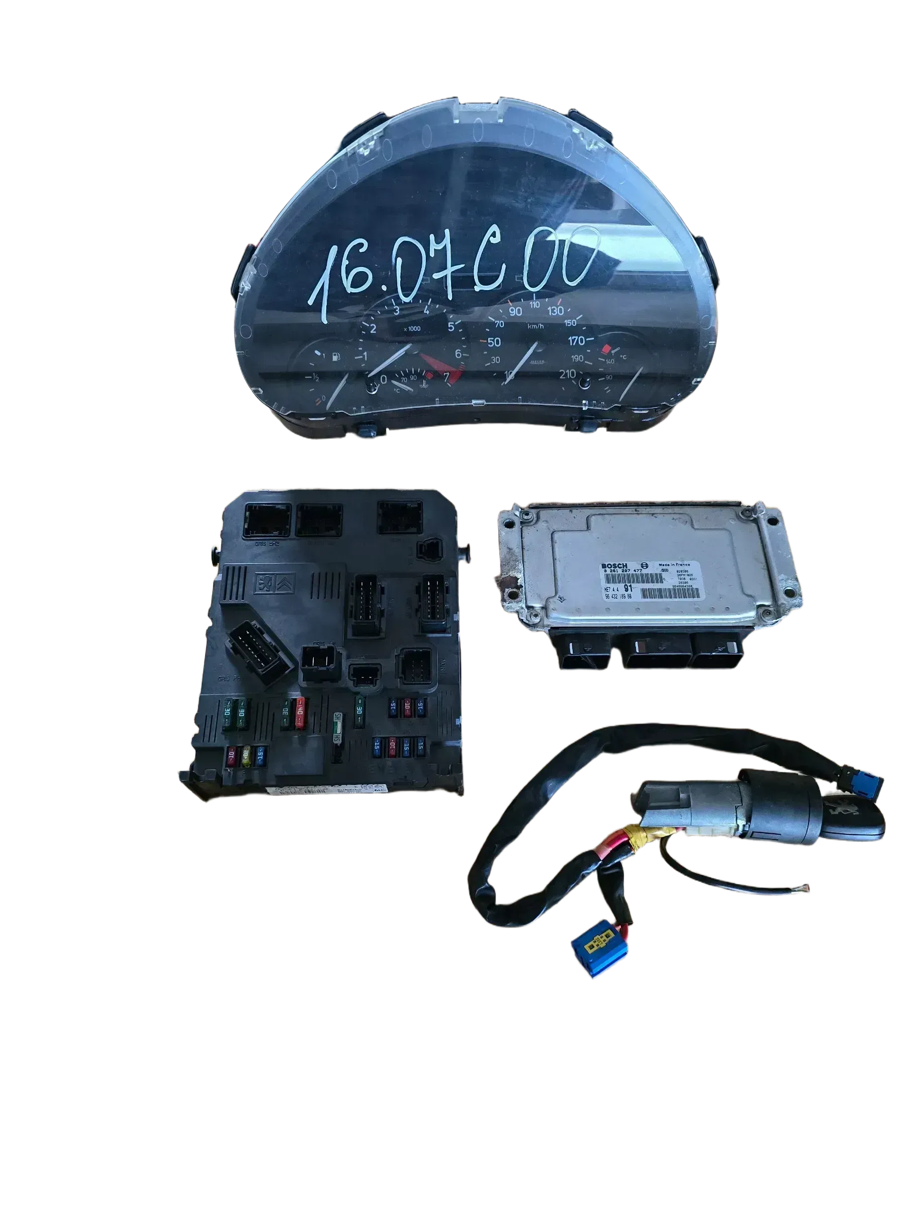 Steuergerät Peugeot 206 1,6l 16V 80KW 0261207477 9647481580 ECU ECM UNLOCK - Bild 1