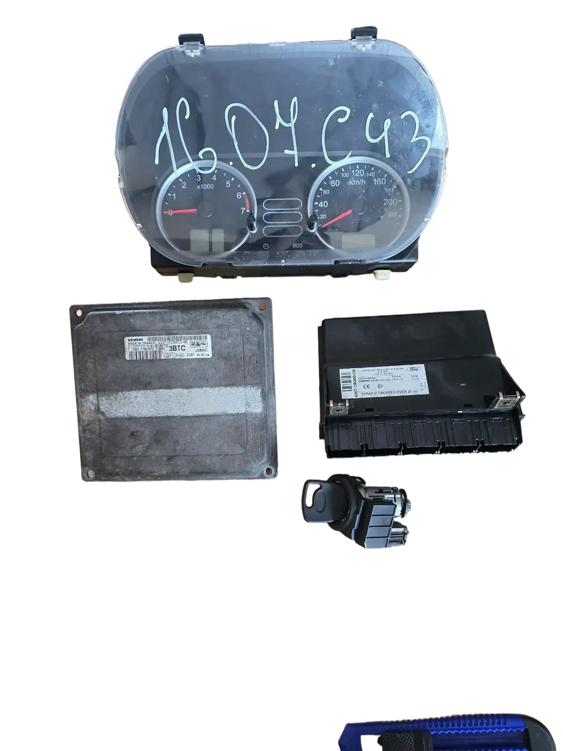 Motorsteuergerät Set Ford Fiesta V 1.4 16V 59KW 4S6112A650NC - Bild 1