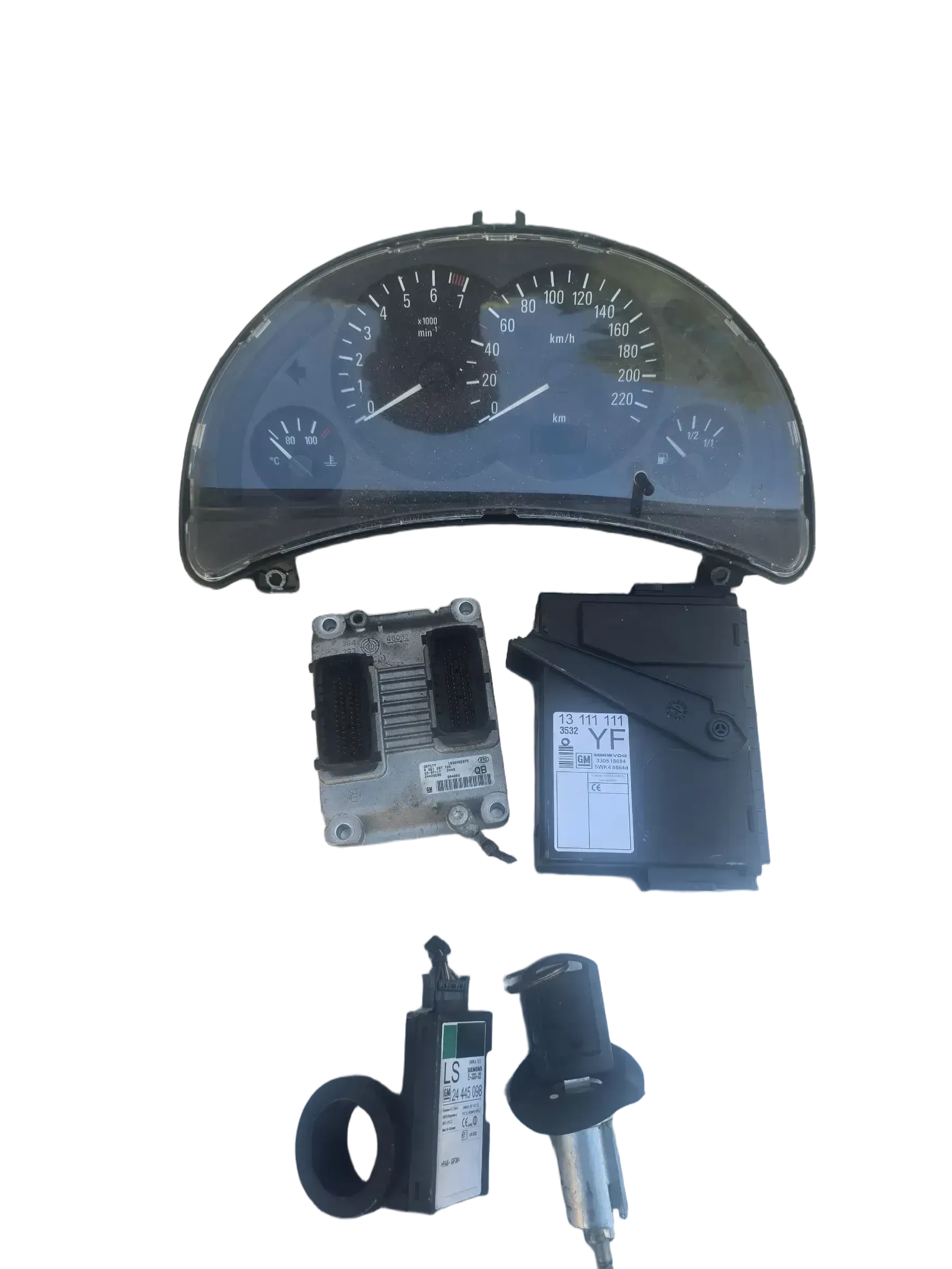 Opel Corsa C 1,0 12V Z10XEP Motorsteuergerät Set 24420558 QB 0261207720 - Bild 1