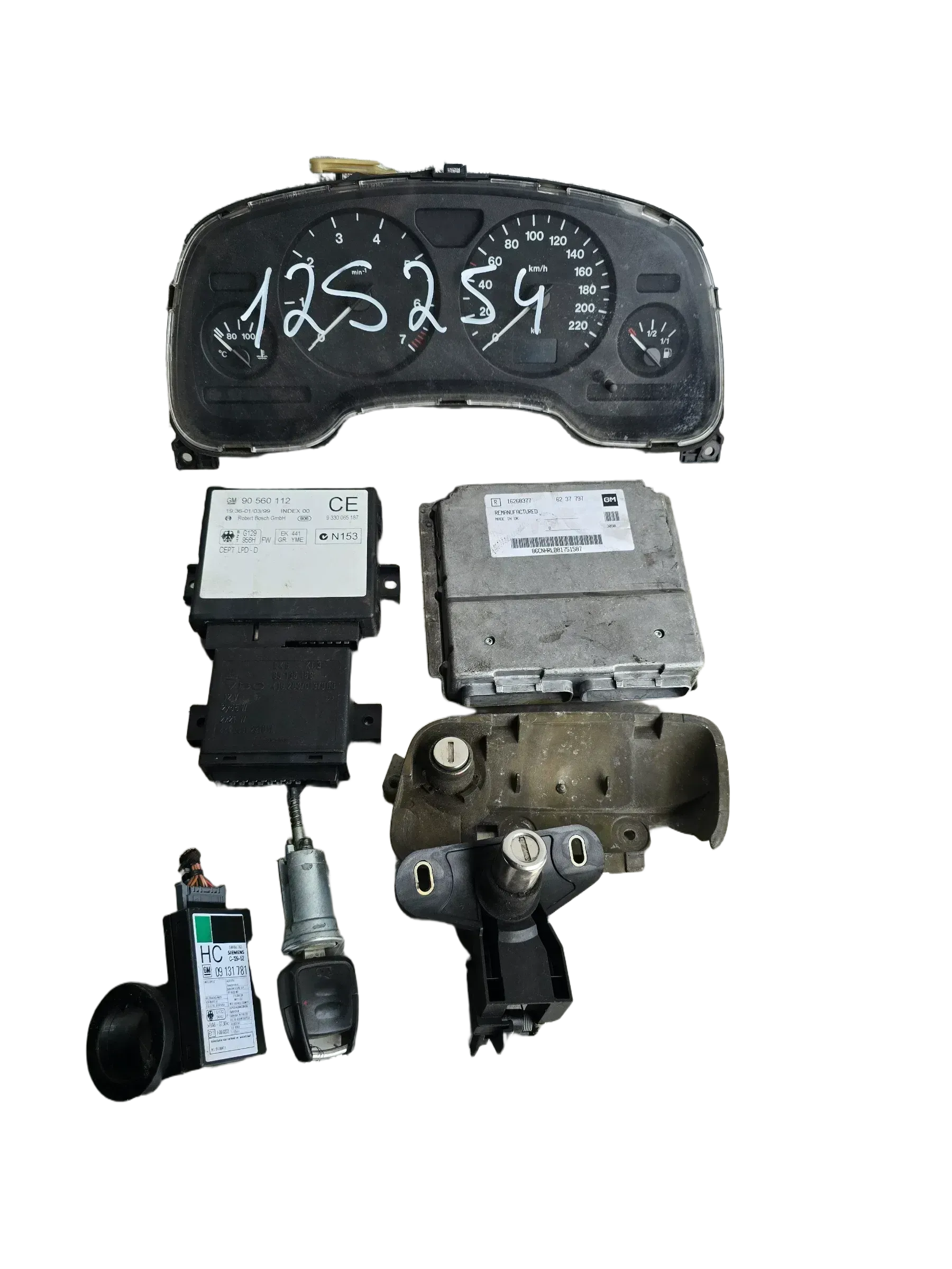Opel Astra G 1,6 l Zündschloß SET Motorsteuergerät 16268377 - Bild 1