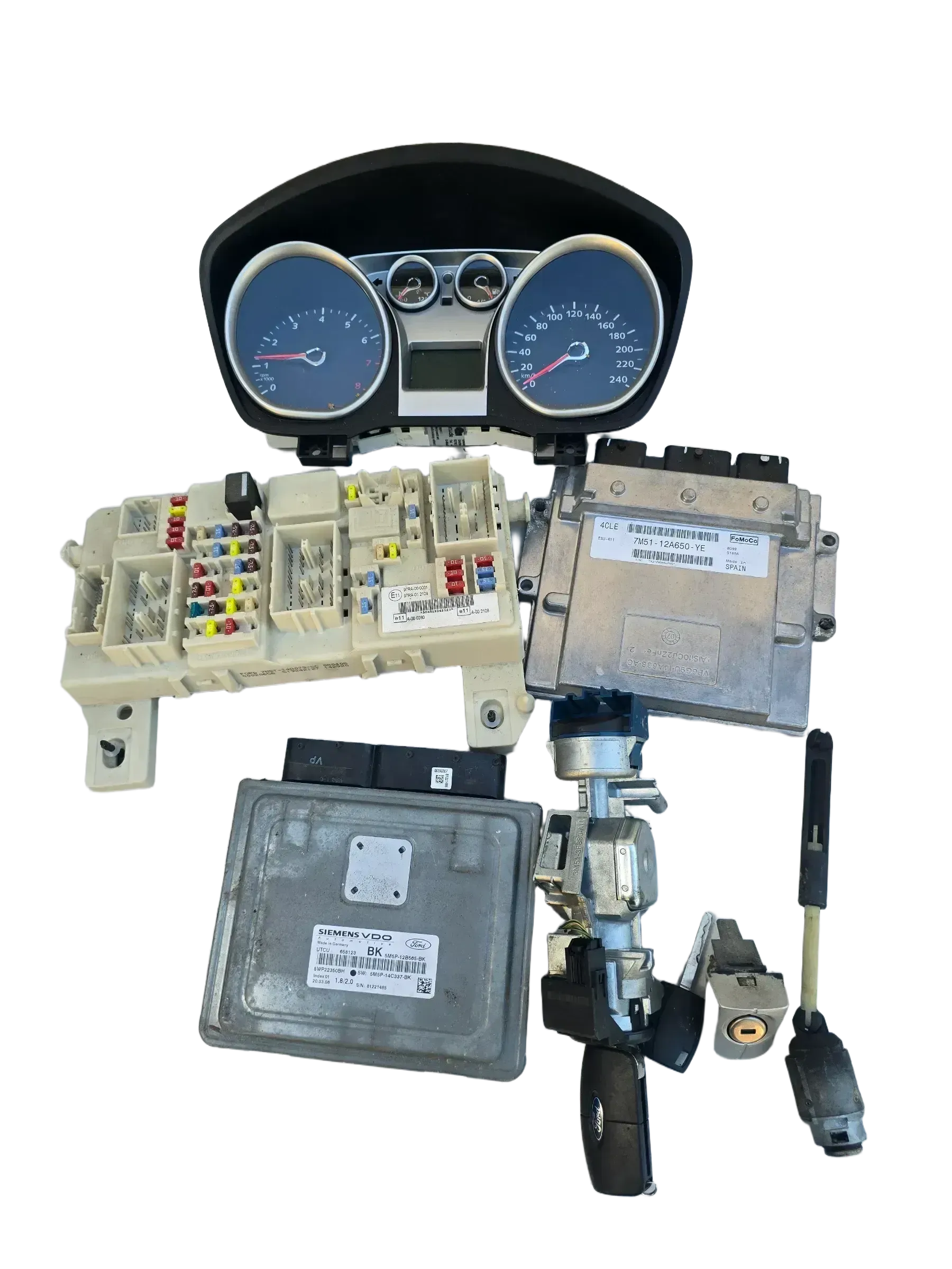 Ford Focus MK2 Automatik Motorsteuergerät Set 7M5112A650YE - Bild 1