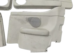 VW Golf 4 Cabrio Türverkleidung Türpappen Leder  Links +recht Hinten Beige Defekt - Bild 2