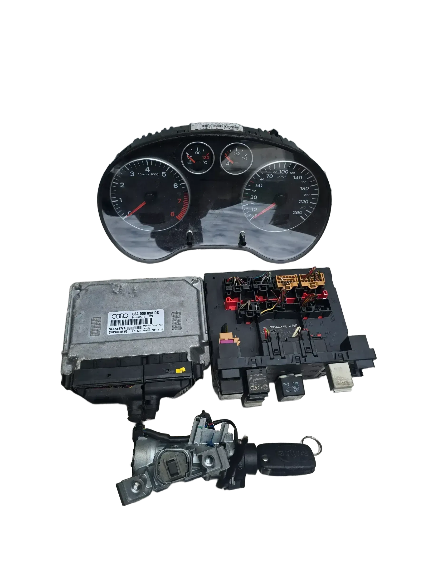 Motorsteuergerät Set für Audi A3 8P 1,6l Benziner 75KW BGU Motor 06A906033DS - Bild 1
