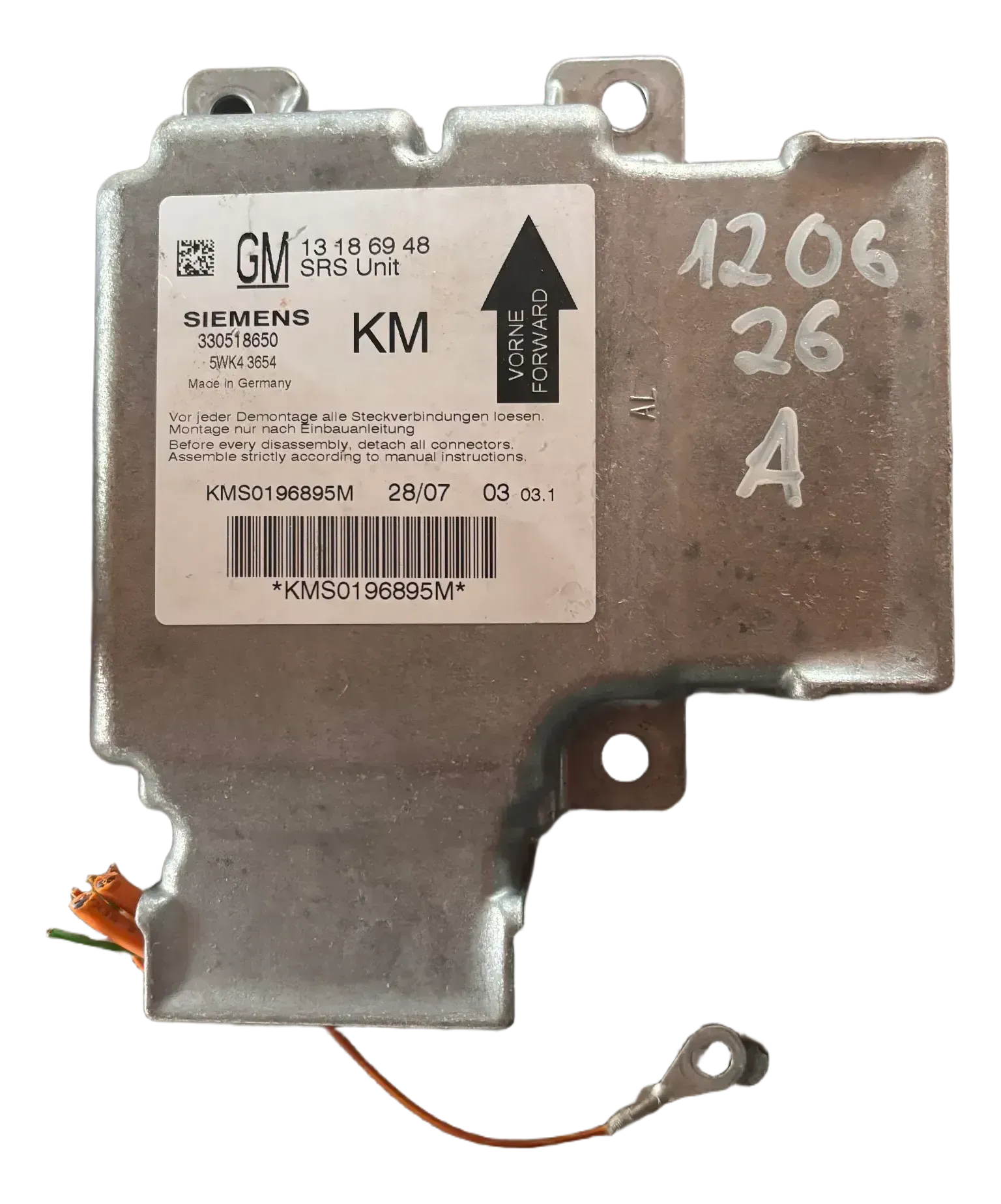 Opel Vectra C Airbag Steuergerät 13186948 - Bild 1