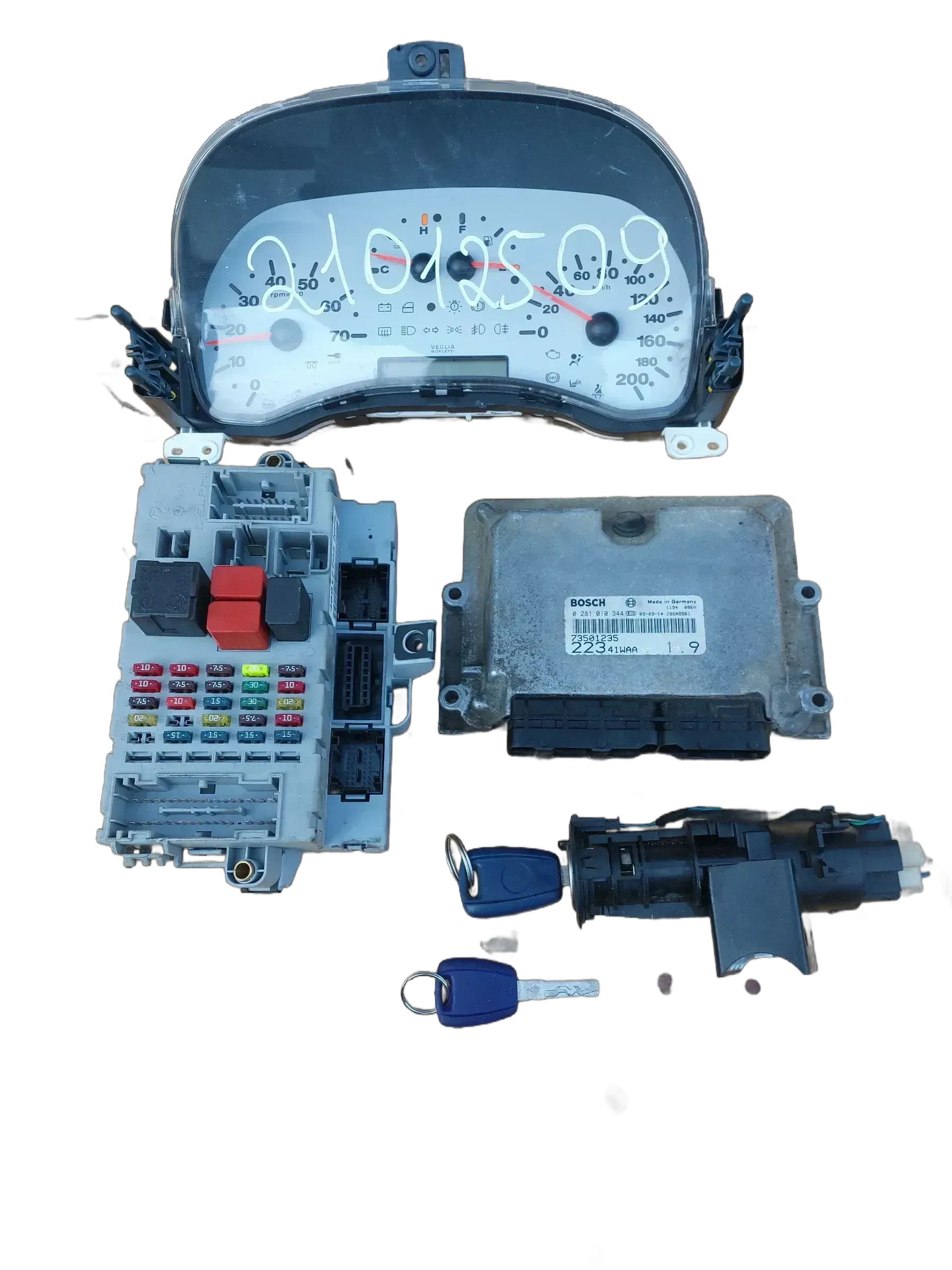MOTORSTEUERGERÄT Set FIAT DOBLO Diesel 0281010344 73501235 - Bild 1